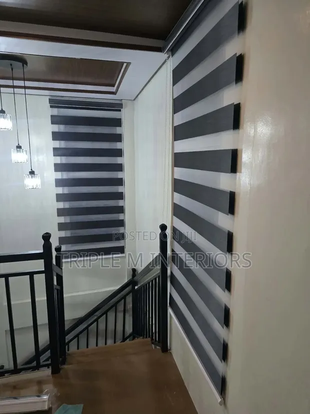 Master Bedroom Zebra Roller Blinds - Blackout Option - 1