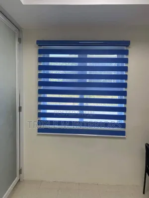 Blue Zebra Roller Blinds for Commercial Spaces