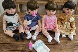 Doli la Mtoto la Silicone la Nywele Kahawia na Vifaa