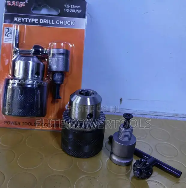 13mm Keyed Drill Chuck & Converter - 1