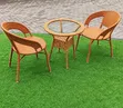 Outdoor Rattan Bistro Set - Viti 2 & Meza ya Kioo - 2