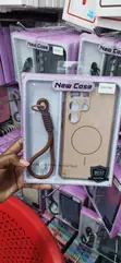 Kifaa cha Simu cha Matte Beige chenye Sumaku kwa Samsung Galaxy S24 Ultra - 1