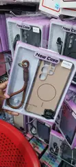 Kifaa cha Simu cha Matte Beige chenye Sumaku kwa Samsung Galaxy S24 Ultra - 2