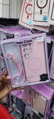 New Light Pink Samsung Galaxy S24 Ultra Case with Lanyard - 1