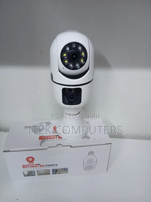 V380 Dual Lens Bulb Camera for Indoor Night Surveillance - 1