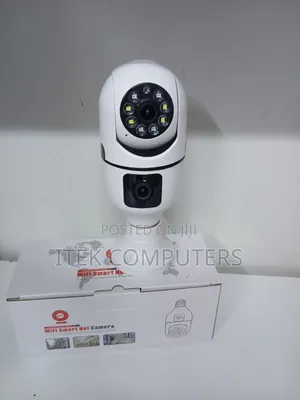V380 Dual Lens Bulb Camera kwa Usalama wa Ndani Usiku
