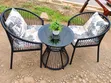 2-Seater Outdoor Set with Glass Table - 2