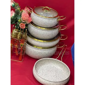 9pcs Amber Ray Granite Coating Cookware Set - Non-Stick Sufuria Pots