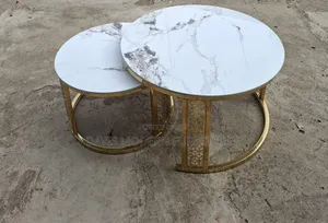 Nesting Marble-Effect Coffee Tables (Set of 2)