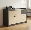 Executive Office Credenza with Drawers - Brown Wood - 2