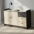 Executive Office Credenza with Drawers - Brown Wood - 3