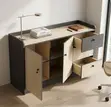 Executive Office Credenza with Drawers - Brown Wood - 5