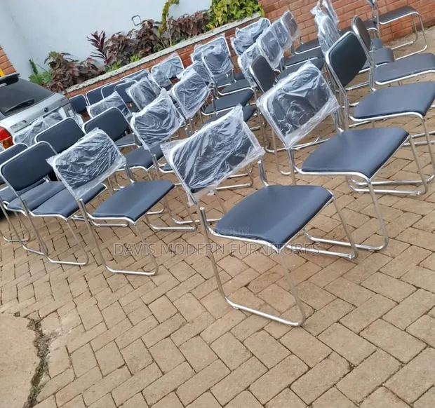 Viti vya Wageni vya Sled-Base vya Chrome kwa Wingi - Nyeusi - 1