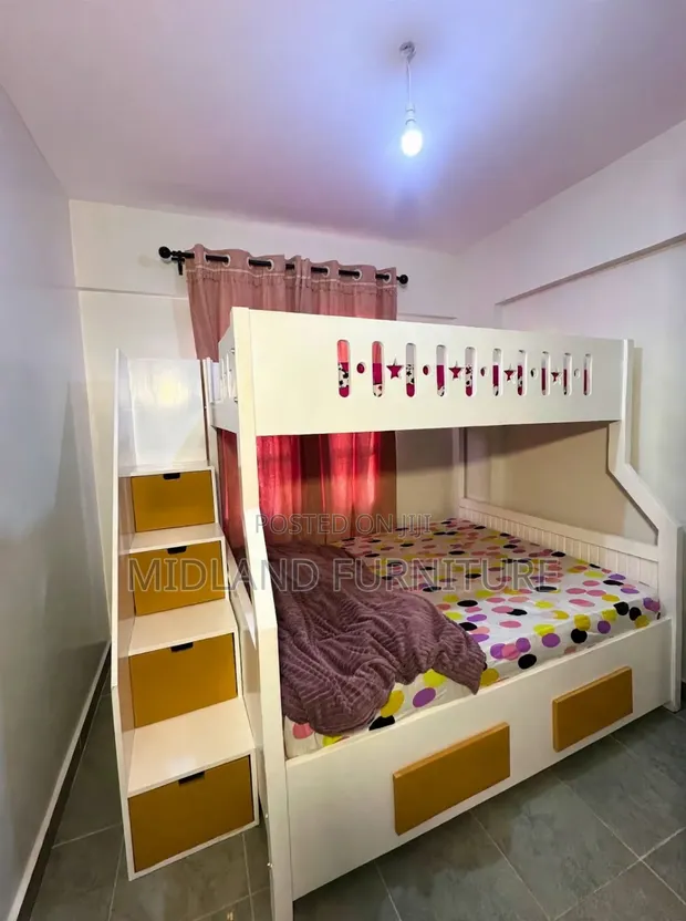 Custom Kids Bunk Bed with Underdrawers & Staircase - 1