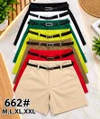 Khaki Shorts with Belt - 2