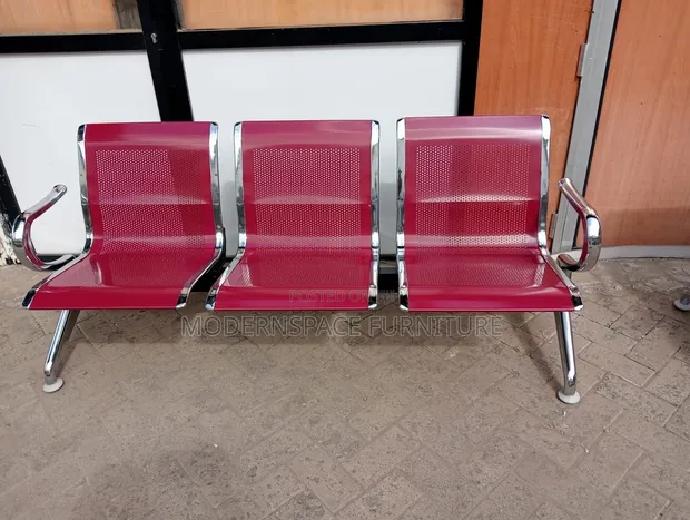 Metal Reception Waiting Chairs - 3 Seater - 1