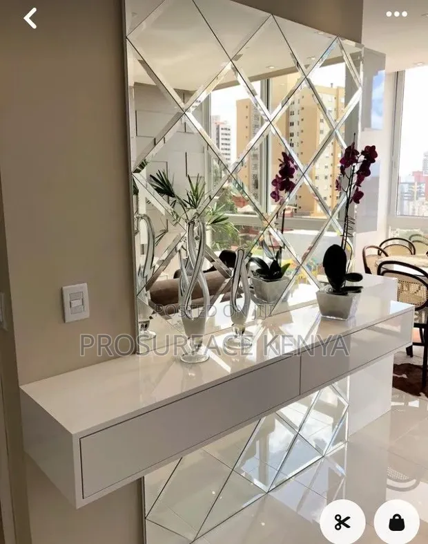 Diamond Shape Acrylic Mirror Tiles - Silver - 1