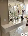 Diamond Shape Acrylic Mirror Tiles - Silver - 1