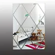 Diamond Design Acrylic Wall Mirror Tiles - Silver (36pcs) - 1
