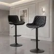 Ergonomic Leather Barstools (Black) - 1