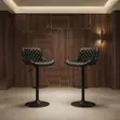 Ergonomic Leather Barstools (Black) - 2