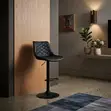 Ergonomic Leather Barstools (Black) - 4