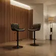 Ergonomic Leather Barstools (Black) - 5