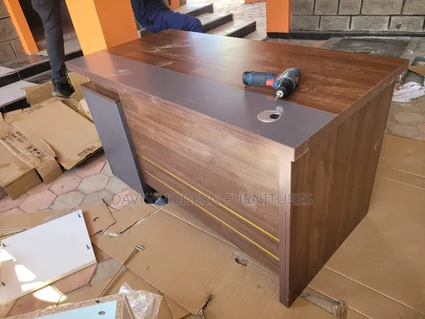 Executive Office Table - Walnut & Grey 1.4m - 1