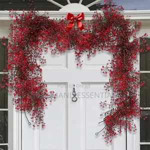 1.8m Artificial Hanging Red Fern Garland
