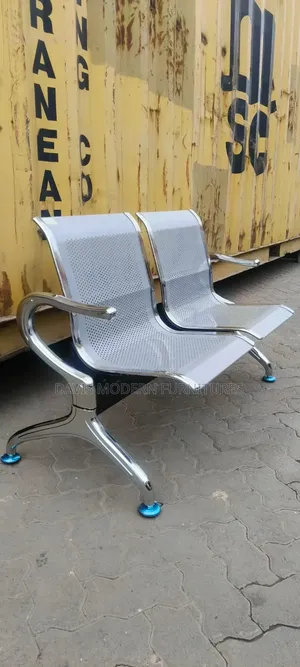 Kiti cha Kusubiri cha Uwanja wa Ndege wa Silver cha Watu 2