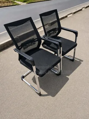 Pair of Black Mesh Office Chairs