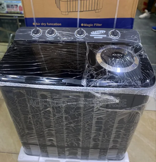 Ecomax 13kg Twin Tub Semi-Automatic Washing Machine - Black - 1