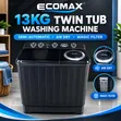 Ecomax 13kg Twin Tub Semi-Automatic Washing Machine - Black - 2