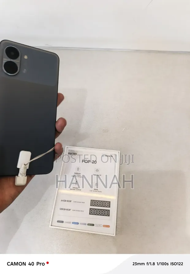 Tecno Pop 20 128GB Nyeusi Mpya - 1
