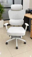 Kiti cha Ofisi cha Ergonomic cha Premium chenye Mguu - Nyeupe/Kijivu - 1
