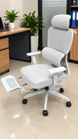 Kiti cha Ofisi cha Ergonomic cha Premium chenye Mguu - Nyeupe/Kijivu - 2