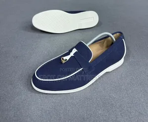 Loro Piana Summer Walks Loafers - Bluu Suede