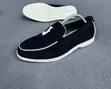 Loro Piana Summer Walks Loafers - Blue Suede - 4