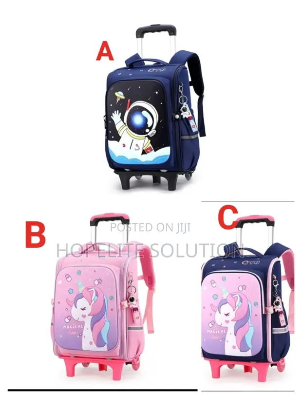 Rolling Trolley School Bag - 1