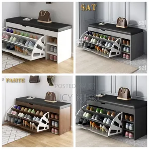 Modern Bucket Flip Shoe Cabinet with Seat