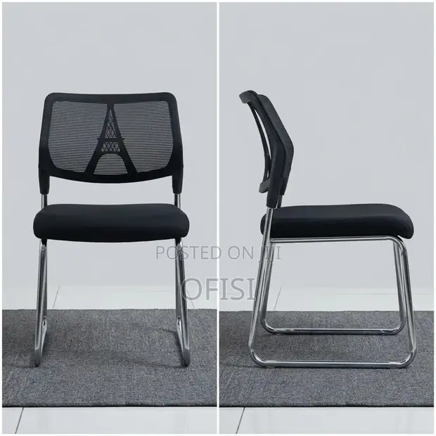 Stackable Mesh Visitor Office Chair - Black - 1