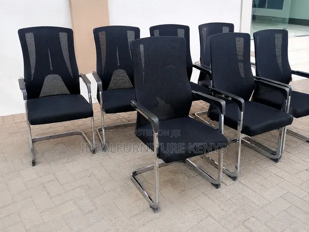 Kiti cha Ofisi cha Mgeni na Mkutano cha Premium Mesh - Nyeusi - 1
