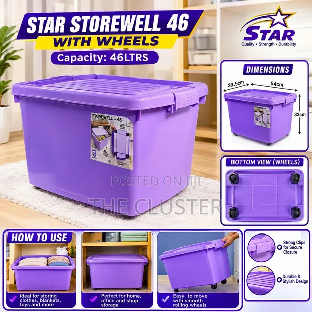 Star Storewell 46L Sanduku la Hifadhi na Magurudumu - 1