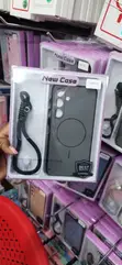 Kava Nyeusi ya MagSafe ya Sumaku ya Silikoni kwa Samsung Galaxy S24 Plus na Kamba - 2