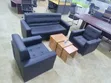 Seti ya Sofa Nyeusi ya Ngozi ya Viti 5 kwa Ofisi (3+1+1) - 2