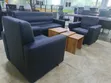 Seti ya Sofa Nyeusi ya Ngozi ya Viti 5 kwa Ofisi (3+1+1) - 4