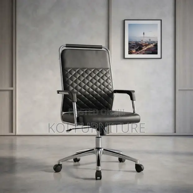Executive High Backrest Office Chair with Fixed Arm - 1