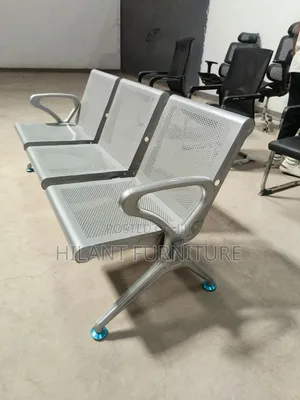 Heavy-Duty Steel 3-Seater Reception Bench