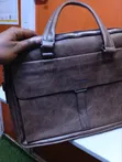 Premium Leather Laptop Bag - Brown - 1