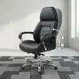 Swivel Leather Office Chair - Black - 5